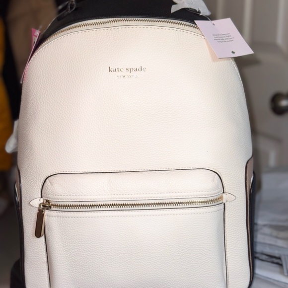 kate spade new york Hudson Color-Blocked Pebbled Leather Large Backpack - Picture 1 of 9